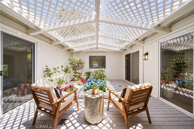 12 Creekside, Irvine, CA 92603 - deck featuring a pergola, a patio area, and an outdoor living space