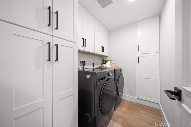 12 Creekside, Irvine, CA 92603 - laundry room with independent washer and dryer, cabinet space, and light wood finished floors