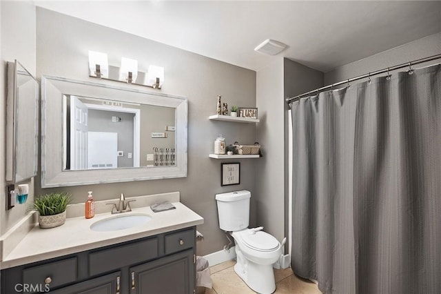 375 Central Ave Unit 196, Riverside, CA 92507 - bathroom featuring vanity, tile patterned flooring, and curtained shower