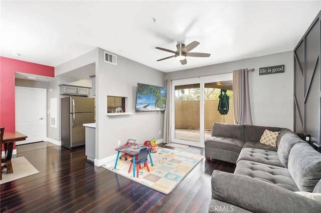 375 Central Ave Unit 196, Riverside, CA 92507 - living room with ceiling fan and wood finished floors
