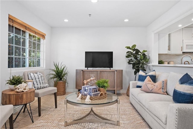 409 Utica Ave Unit C23, Huntington Beach, CA 92648 - living room with recessed lighting and light tile patterned flooring