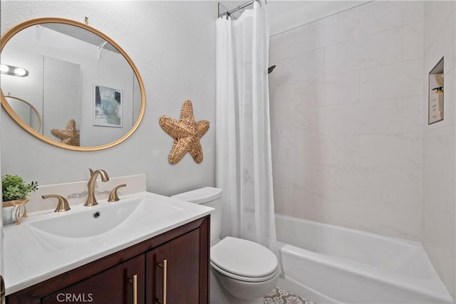 409 Utica Ave Unit C23, Huntington Beach, CA 92648 - bathroom with vanity and shower / bathtub combination with curtain