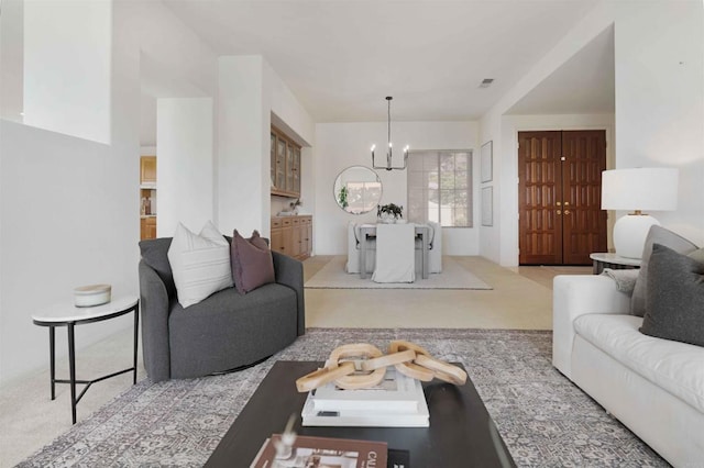 837 Calle Lagasca, Chula Vista, CA 91910 - living area with a chandelier and carpet flooring