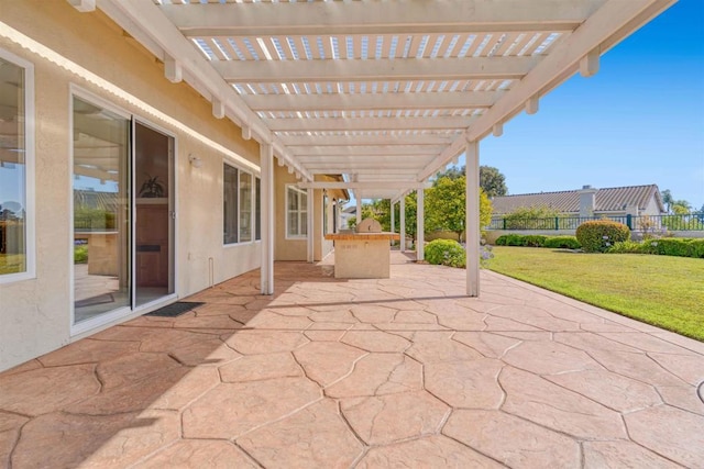 837 Calle Lagasca, Chula Vista, CA 91910 - view of patio featuring a pergola and an outdoor kitchen