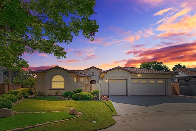 837 Calle Lagasca, Chula Vista, CA 91910 - mediterranean / spanish house featuring stucco siding, a garage, concrete driveway, and a tile roof