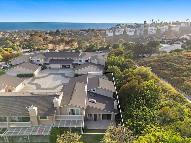 294 Calle Cuervo, San Clemente, CA 92672 - aerial view of residential area featuring property parcel outlined and a large body of water