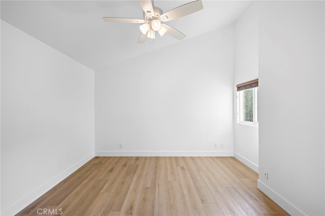 294 Calle Cuervo, San Clemente, CA 92672 - empty room with lofted ceiling, wood finished floors, and a ceiling fan
