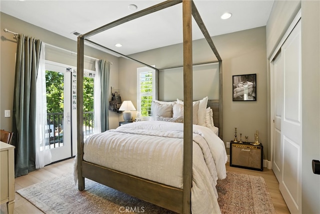 12 Rastro St, Rancho Mission Viejo, CA 92694 - bedroom with light wood-type flooring, access to exterior, and recessed lighting