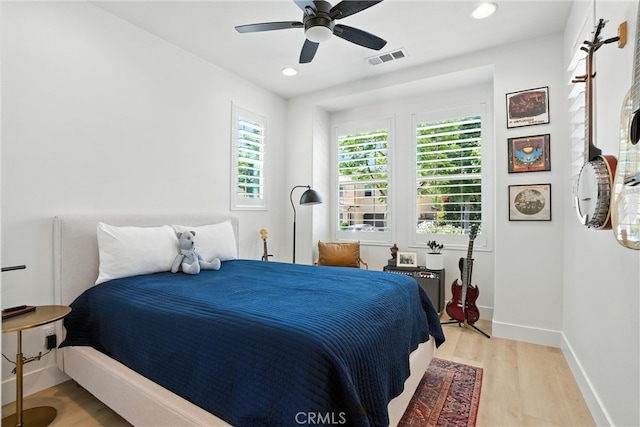 12 Rastro St, Rancho Mission Viejo, CA 92694 - bedroom featuring light wood-style flooring, recessed lighting, and ceiling fan