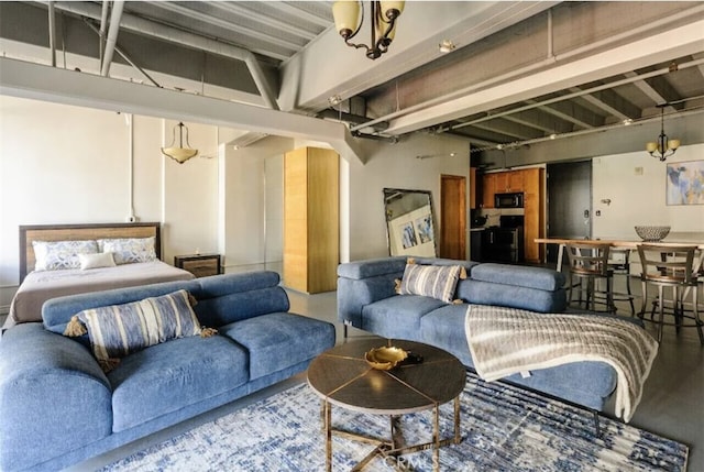 312 W 5th St Unit 1003, Los Angeles, CA 90013 - living area with finished concrete flooring