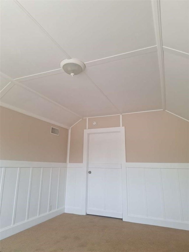 2109 N Marengo Ave, Altadena, CA 91001 - bonus room featuring lofted ceiling, a decorative wall, carpet, and a wainscoted wall