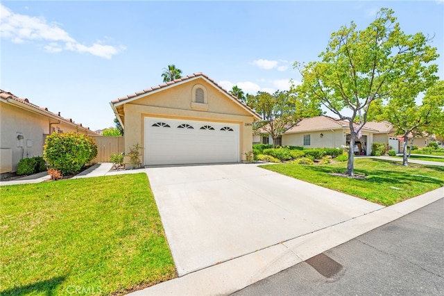 23974 Via Astuto, Murrieta, CA 92562 - single story home with stucco siding, a front lawn, concrete driveway, and an attached garage