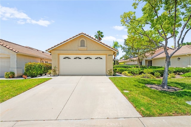 23974 Via Astuto, Murrieta, CA 92562 - single story home featuring stucco siding, a front lawn, and driveway