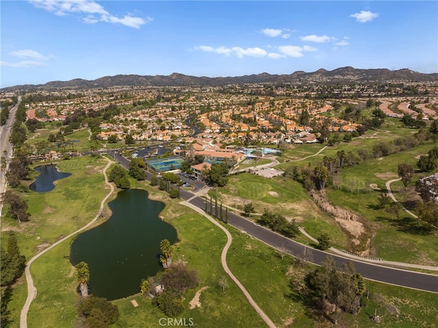 23974 Via Astuto, Murrieta, CA 92562 - aerial overview of property's location featuring nearby suburban area and a water and mountain view