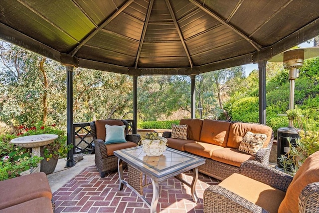 4750 Jeffer Ln, La Mesa, CA 91941 - view of patio featuring an outdoor living space and a gazebo