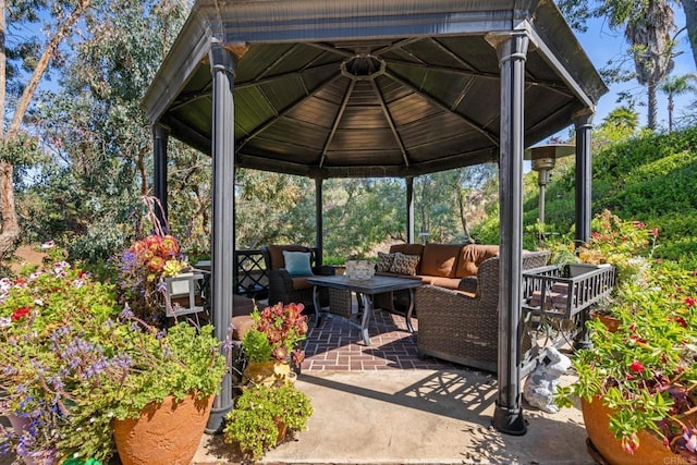 4750 Jeffer Ln, La Mesa, CA 91941 - view of patio / terrace featuring an outdoor hangout area and a gazebo
