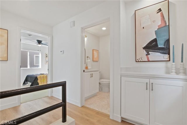 16743 Bayview Dr Unit A, Sunset Beach, CA 90742 - hallway with light wood-type flooring