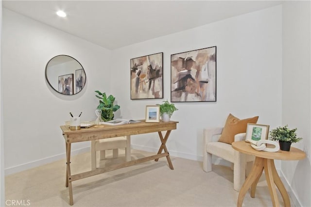 16743 Bayview Dr Unit A, Sunset Beach, CA 90742 - home office with light carpet and recessed lighting