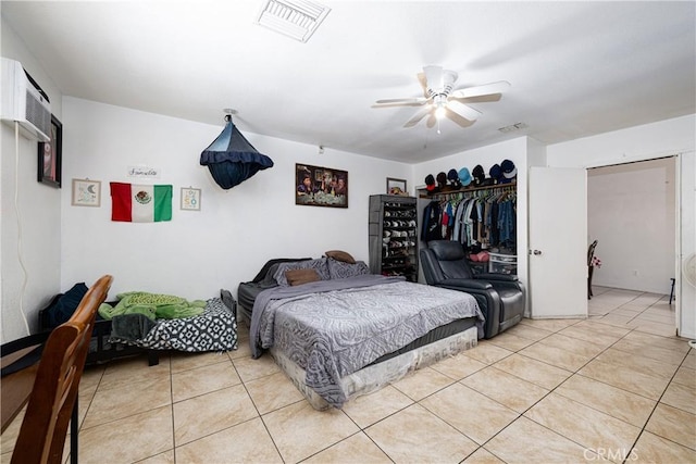 13848 Golden Eagle Ct, Moreno Valley, CA 92553 - bedroom with light tile patterned flooring, a closet, and ceiling fan