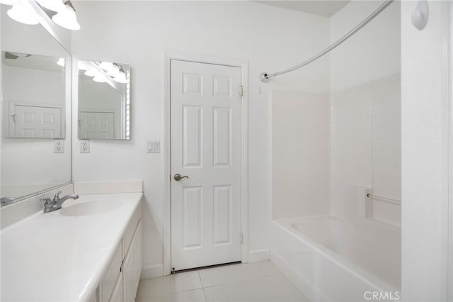 23825 Lancer Ct, Wildomar, CA 92595 - bathroom featuring tile patterned floors, vanity, and shower / washtub combination