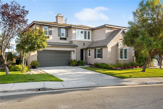 23825 Lancer Ct, Wildomar, CA 92595 - traditional home with stucco siding, a garage, concrete driveway, and a front yard