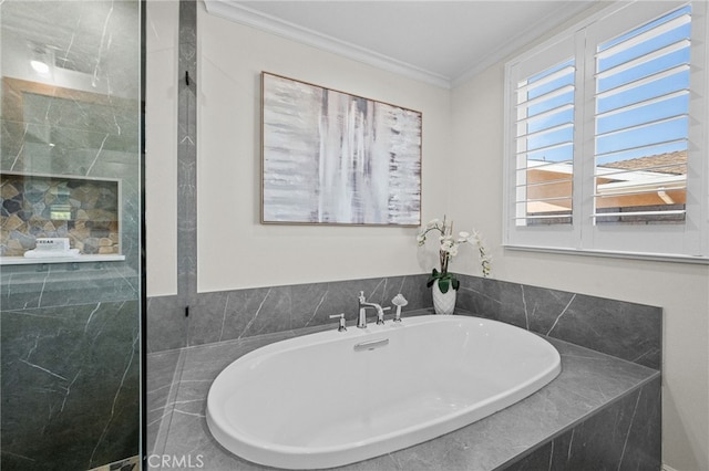 2777 Shadow Canyon Cir, Norco, CA 92860 - full bathroom featuring ornamental molding and a bath