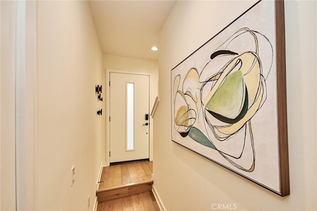 1050 N Joels Pl, Los Angeles, CA 90012 - corridor featuring wood finished floors and recessed lighting