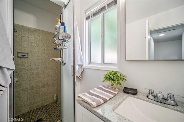 43926 3rd St E, Lancaster, CA 93535 - bathroom featuring a shower stall and vanity