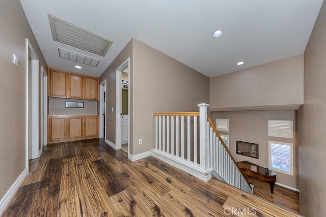 20770 Stony Brook Cir, Riverside, CA 92508 - kitchen featuring dark wood-style floors, light brown cabinetry, and recessed lighting