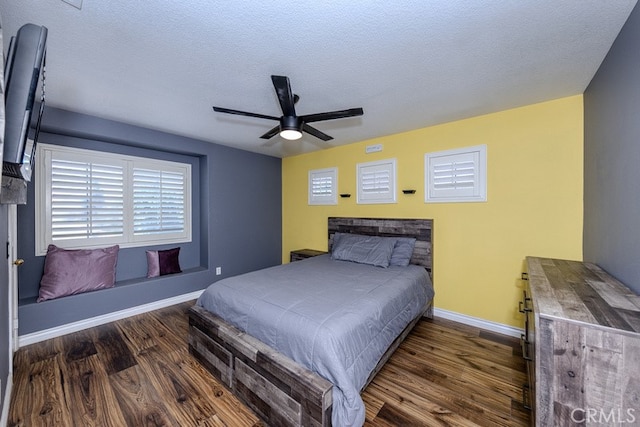 20770 Stony Brook Cir, Riverside, CA 92508 - bedroom with wood finished floors, a textured ceiling, and ceiling fan