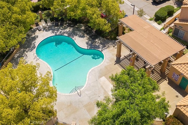 18818 Vista Del Canon Unit G, Newhall, CA 91321 - bird's eye view of a pool