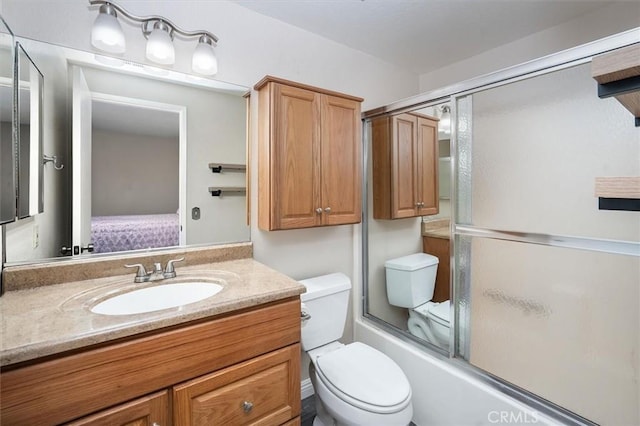 18818 Vista Del Canon Unit G, Newhall, CA 91321 - bathroom featuring vanity and enclosed tub / shower combo