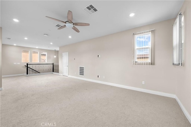 20552 Galloway, Saugus, CA 91350 - unfurnished room featuring plenty of natural light, a ceiling fan, carpet floors, and recessed lighting