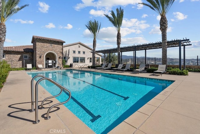 20552 Galloway, Saugus, CA 91350 - community pool featuring a patio and a pergola