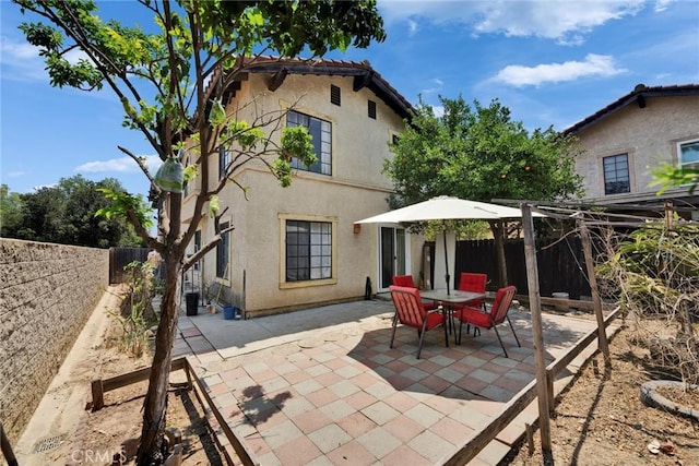 1029 S Reservoir St, Pomona, CA 91766 - back of property featuring a fenced backyard, a patio area, and stucco siding