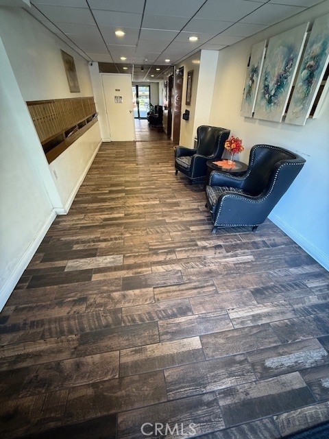 330 N Jackson St Unit 313, Glendale, CA 91206 - hallway featuring dark wood-type flooring, recessed lighting, and a paneled ceiling