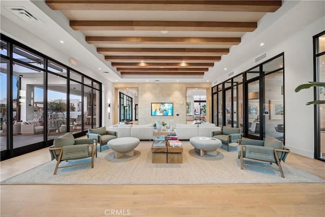 151 Fremont, Lake Forest, CA 92630 - community lobby with beamed ceiling