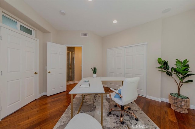 2142 Root St, Fullerton, CA 92833 - office space featuring hardwood / wood-style flooring and recessed lighting