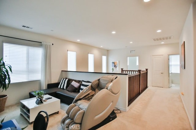 233 47th St, Long Beach, CA 90805 - living area with light colored carpet, plenty of natural light, and recessed lighting