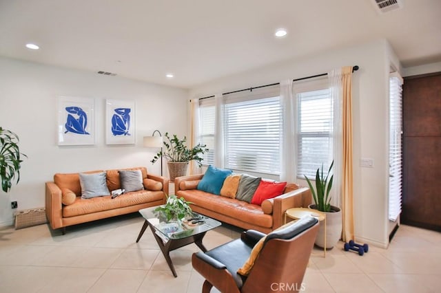 233 47th St, Long Beach, CA 90805 - living room with light tile patterned floors and recessed lighting