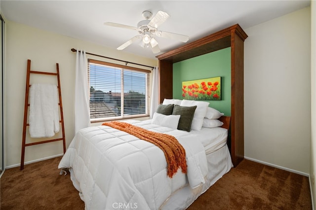 11265 Gardiners Ct, Cypress, CA 90630 - carpeted bedroom featuring baseboards and a ceiling fan