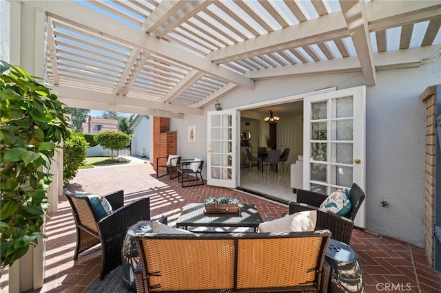 11265 Gardiners Ct, Cypress, CA 90630 - view of patio / terrace with a pergola and an outdoor hangout area