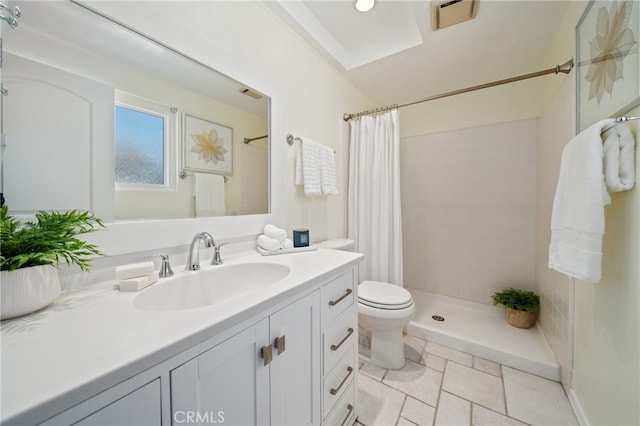 11265 Gardiners Ct, Cypress, CA 90630 - bathroom featuring vanity, a tile shower, and tile patterned floors