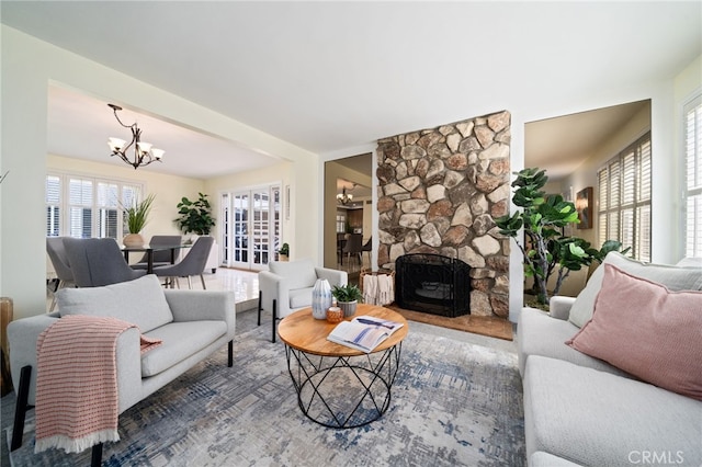 11265 Gardiners Ct, Cypress, CA 90630 - living room with a chandelier and healthy amount of natural light