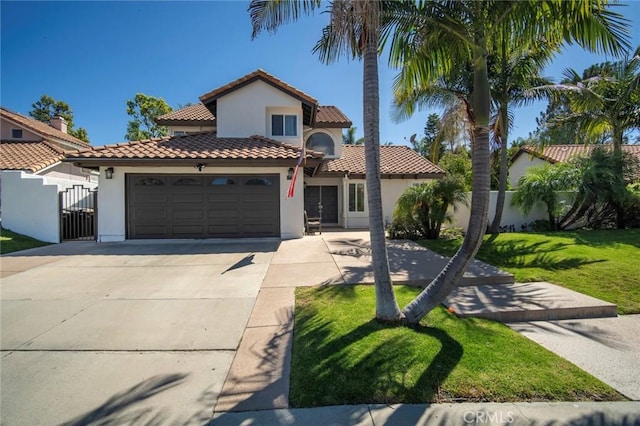 1205 Cerca, San Clemente, CA 92673 - mediterranean / spanish-style house featuring stucco siding, a tile roof, a garage, and concrete driveway