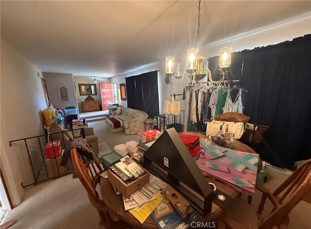958 Berkshire Ct, Escondido, CA 92025 - carpeted dining area with a chandelier