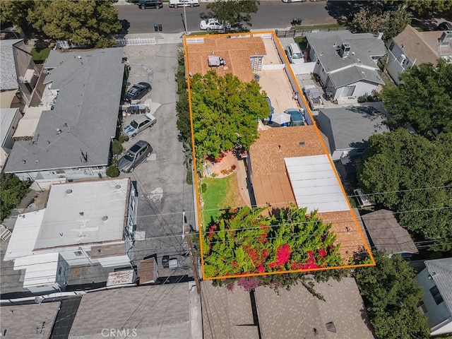 515 N Shelton St, Burbank, CA 91506 - aerial perspective of suburban area featuring property parcel outlined