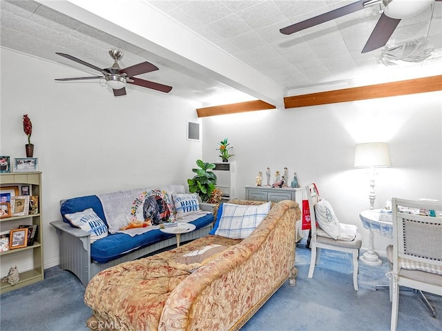 515 N Shelton St, Burbank, CA 91506 - carpeted living area with ceiling fan
