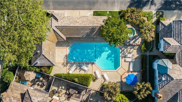 29282 Rue Cerise Unit 7, Laguna Niguel, CA 92677 - drone / aerial view of a pool area