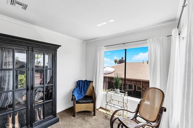 210 W Avenida Gaviota, San Clemente, CA 92672 - sitting room featuring carpet floors and ornamental molding